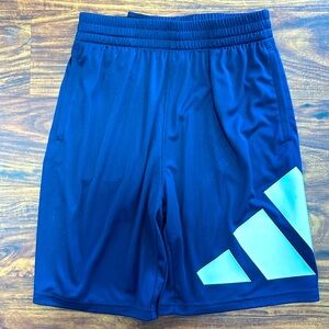 Adidas boys logo navy youth shorts size large